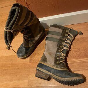 Sorel Tan Brown Knee High Conquest Carly II Duckbill Winter All Weather Boot 6.5
